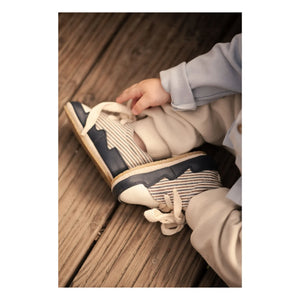 Donsje - Pluksel Çizgili Sneakers | Gece mavisi