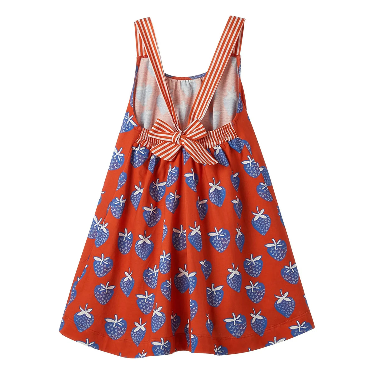 Fabula - Strawberry Patterned Flared Dress | Red