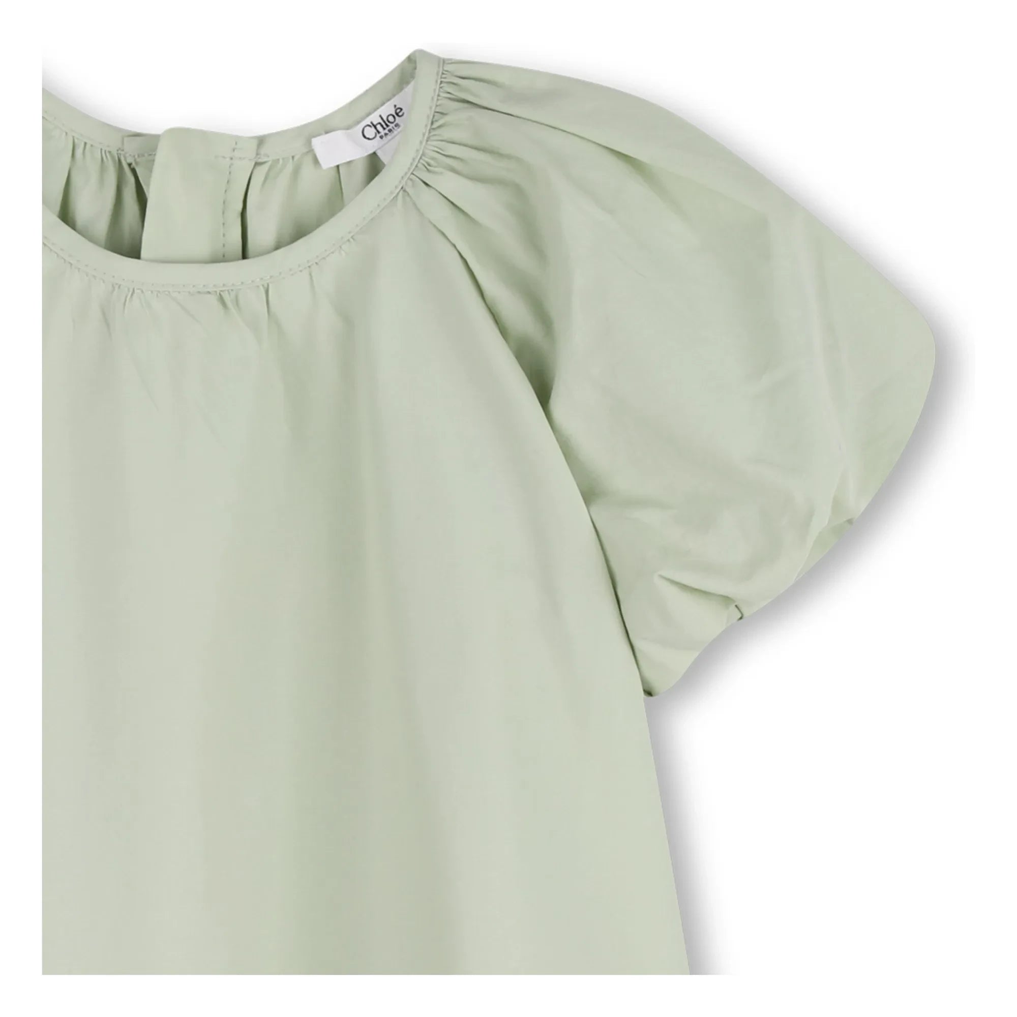 Chloé - Organik Pamuk Poplin Elbise | Mint Yeşili
