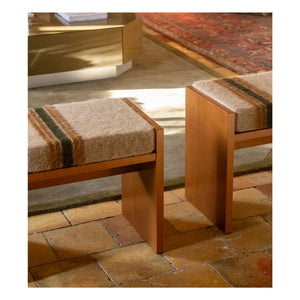The Socialite Family - gestreifter Mohair Chiesa Hocker | Braun