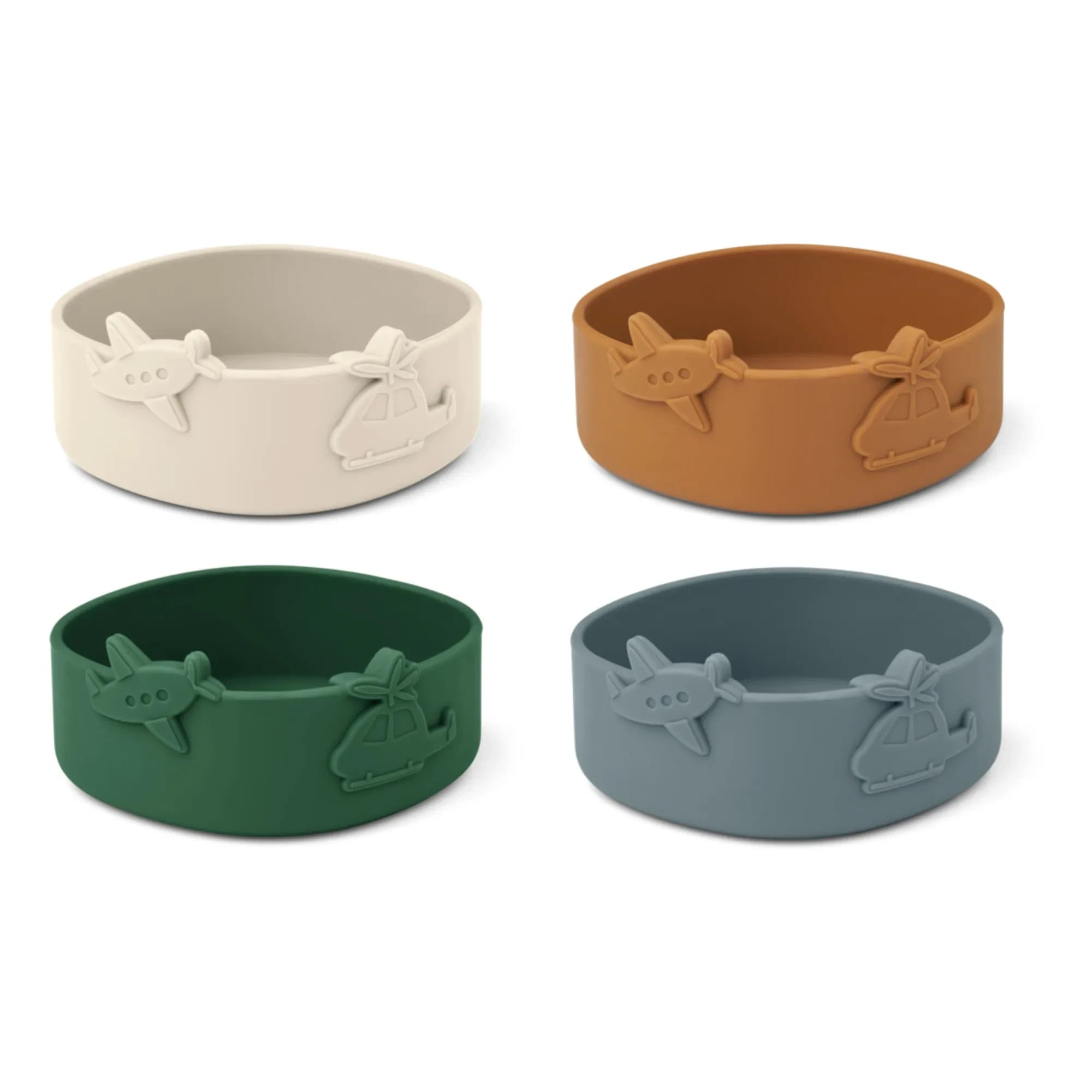 Liewood - Cuencos de Silicona Emily - Set de 4 | Mezcla de niebla azul