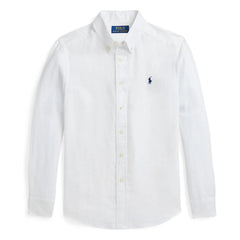 Ralph Lauren - Leinen-Sporthemd mit Logo | Weiß