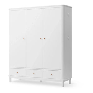 Oliver Furniture - 3 Kapılı Huş Gardırop 204 x 168 cm | Beyaz
