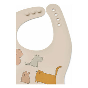 Liewood - Ember Silikon Önlükler - 2'li Set | Kedi ve Köpekler/Kum Rengi