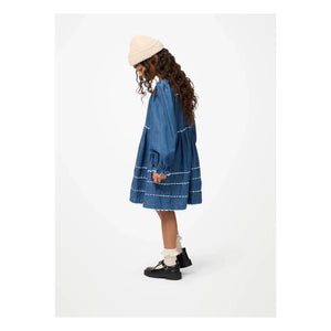 Molo - Caren Denim Organik Pamuk Dantel Elbise | Lacivert