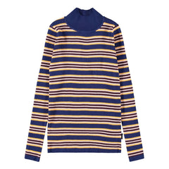 Molo - Ginevra organic cotton striped turtleneck | Navy Blue