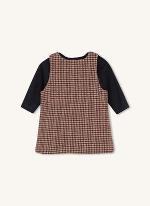 Chloé - Chloé kariertes Kleid- und T-Shirt-Set | Braun