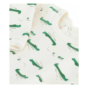 Petit Bateau - Pyjamas Dors Bien Pont Dos Crocodiles Organik Pamuk | Ekru