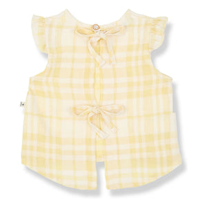 1+ in the family - Ferrosa Leinen-Karo-Bluse | Gelb