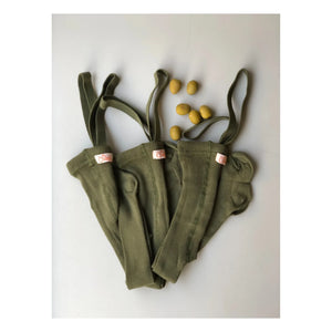 Silly Silas - Organic Cotton Strappy Tights | Green