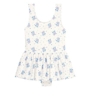 Louise Misha - Bañador Kalinda con estampado floral y falda waffle, fibra reciclada | Crema