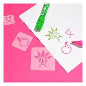 Nailmatic Kids - New York x JO LITTLE Tattoopen und wiederverwendbare Schablonen Duo-Set