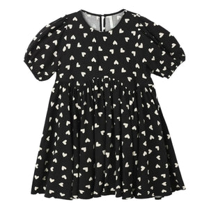 Rylee + Cru - Vestido Corazones Rosas | Negro