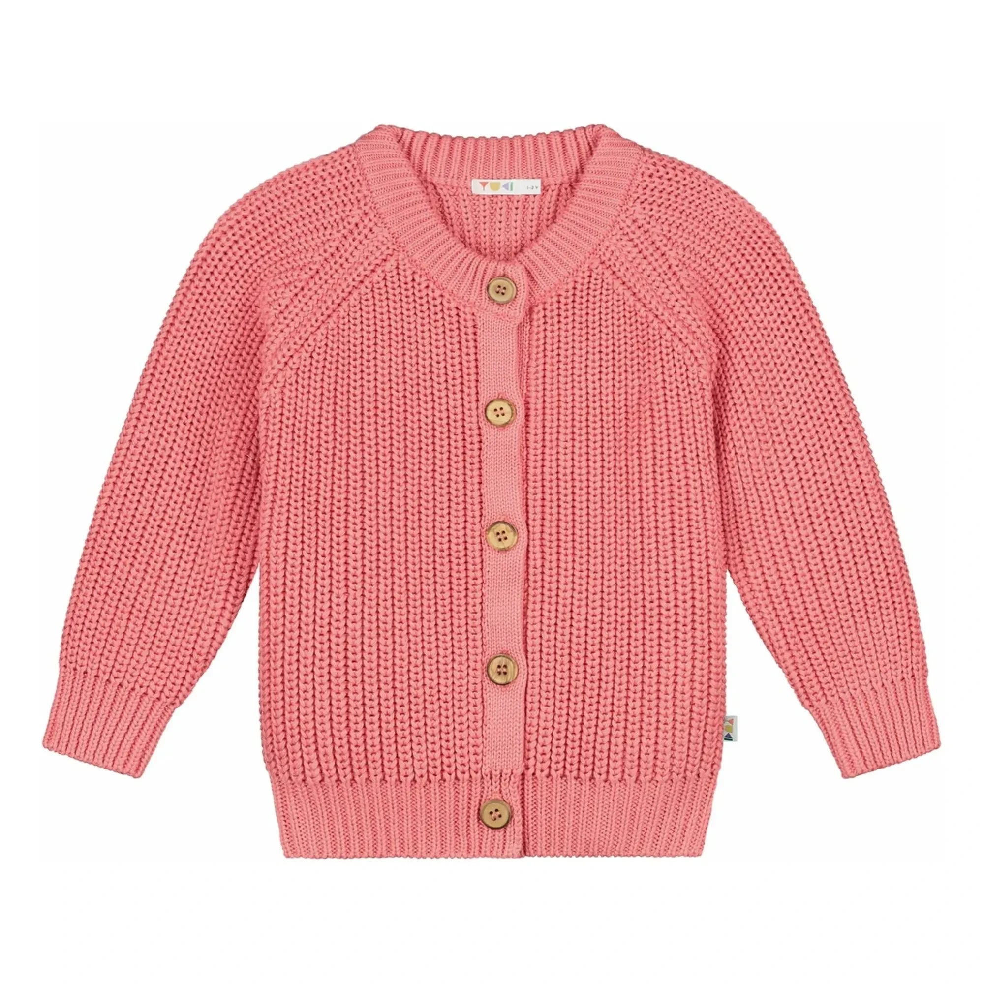 Yuki - Organik Pamuk Raglan Hırka | Blush