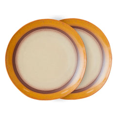 HKliving - Turuncu 2'li Stoneware Tabak Seti