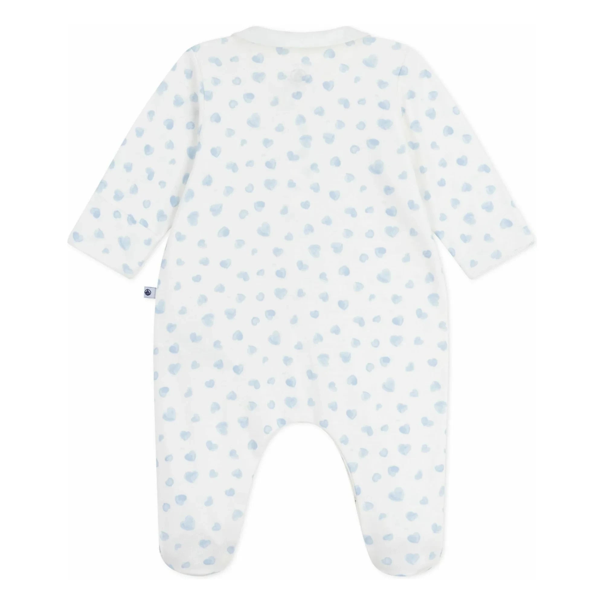 Petit Bateau - Dors Bien Yaka Kalpli Organik Pamuklu Pijama | Beyaz