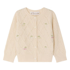 Bonpoint - Lysandra Cerises Wollcardigan | Creme