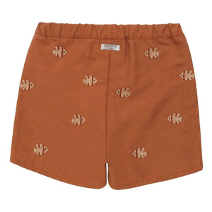 Donsje - Wangu Badeshorts Fisch recyceltes Material | Kamel