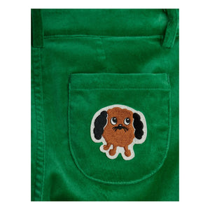 Mini Rodini - Doggie Flare Hose Samt Bio-Baumwolle | Grün