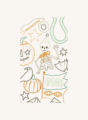 Meri Meri - Halloween Boyama Masa Örtüsü | Beyaz