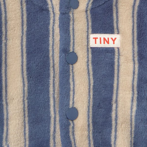 Tinycottons - Çizgili Polar Ceket | Petrol Mavisi