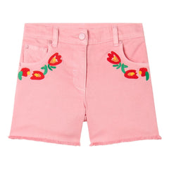 Stella McCartney Kids - Jeansshorts mit Blumenmuster | Rosa