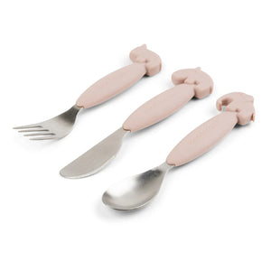 Done by Deer - Deer Friends Easy Grip Fork and Spoon Set | Pink