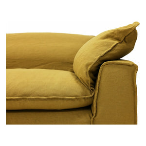 HKliving - Nomad 3-Seater Linen Sofa | Ocher