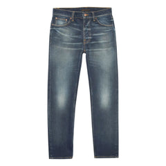 Nudie Jeans - Solid Ollie Lost Light Baumwolljeans | Verblasstes blaugrau