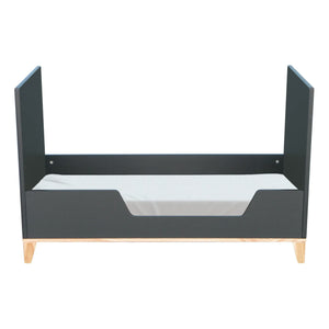 Théo - Nami Cedar and Wicker Weave Baby Bed 60x120cm | Black