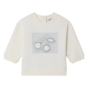 Bonpoint - Sweatshirt Gena Cerise Bio-Baumwolle Baby | Creme