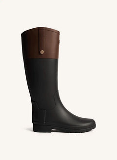 Hunter - Wellington-Reitstiefel mit goldfarbenen Details | Schwarz