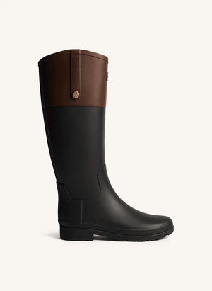 Hunter - Wellington-Reitstiefel mit goldfarbenen Details | Schwarz