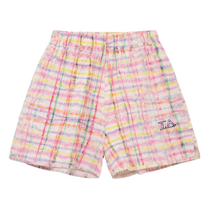 True Artist - Pantalón corto a cuadros con textura | Morado