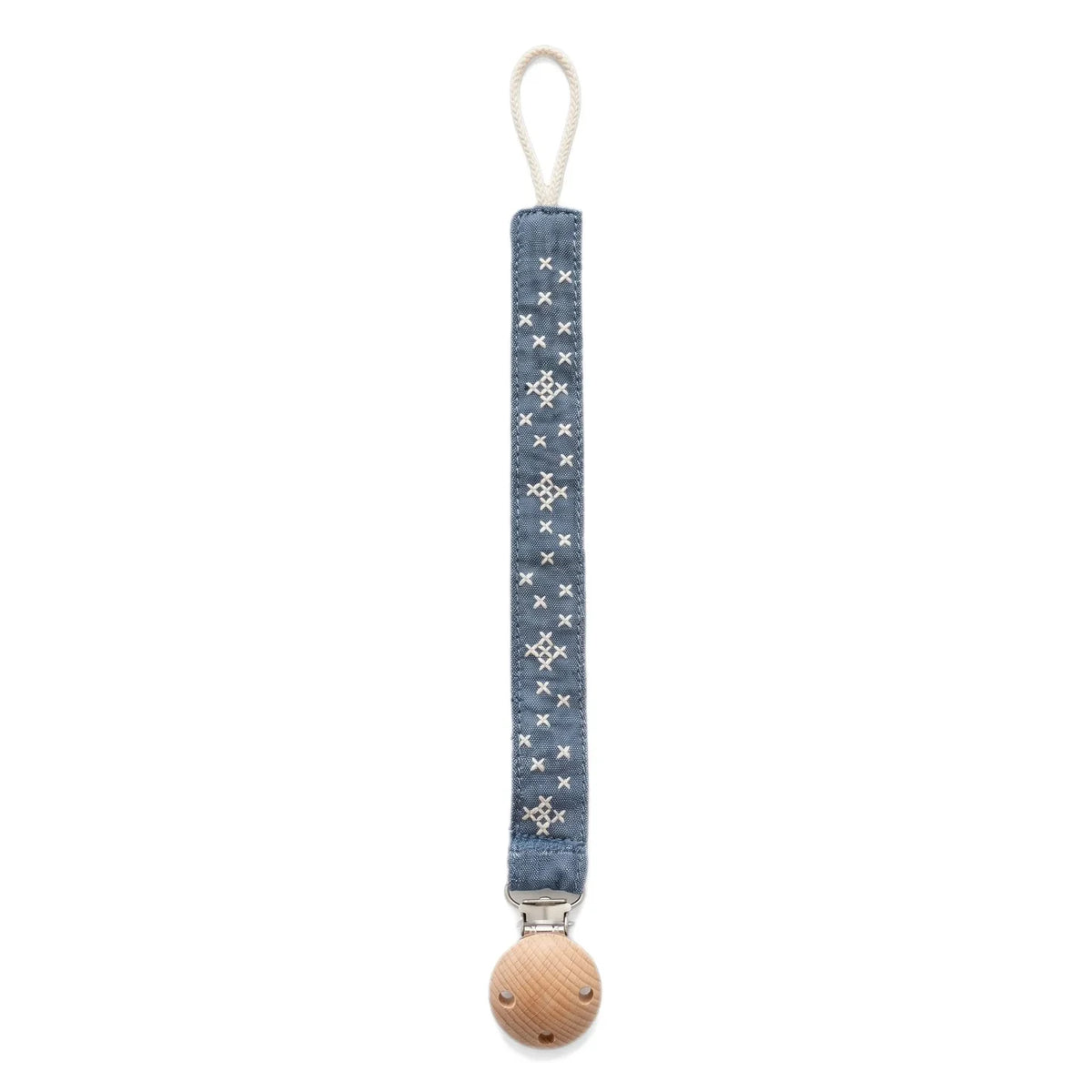 Editions Aimable - Auguste clip para chupete | Chambray azul