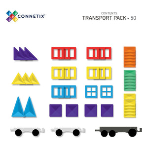 Connetix - Taşıma paketi - 50 parça | Rainbow