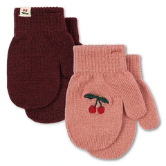 Konges Sløjd - 2 Paar Filla Cerises Wollhandschuhe | Rosa