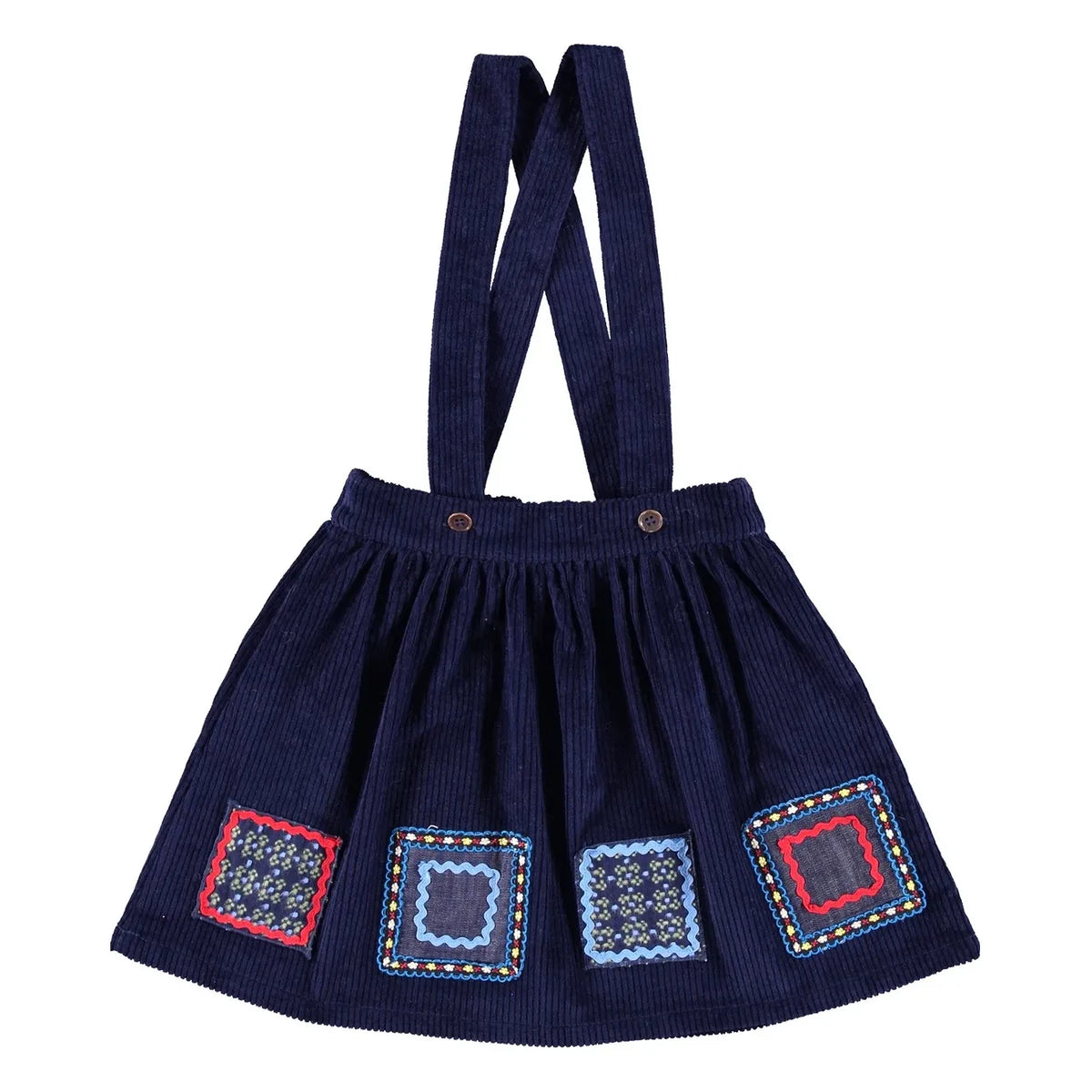 Bebe Organic - Dulcie Fitilli Kadife Etek | Gece mavisi