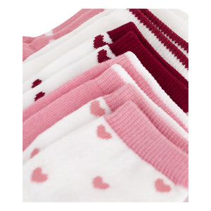 Petit Bateau - 5 Çift Bebek Kalp Çorap | Pembe