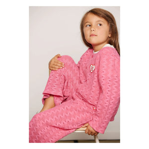 Mini Rodini - Bio-Baumwoll-Spitzenstrickjacke | Rosa