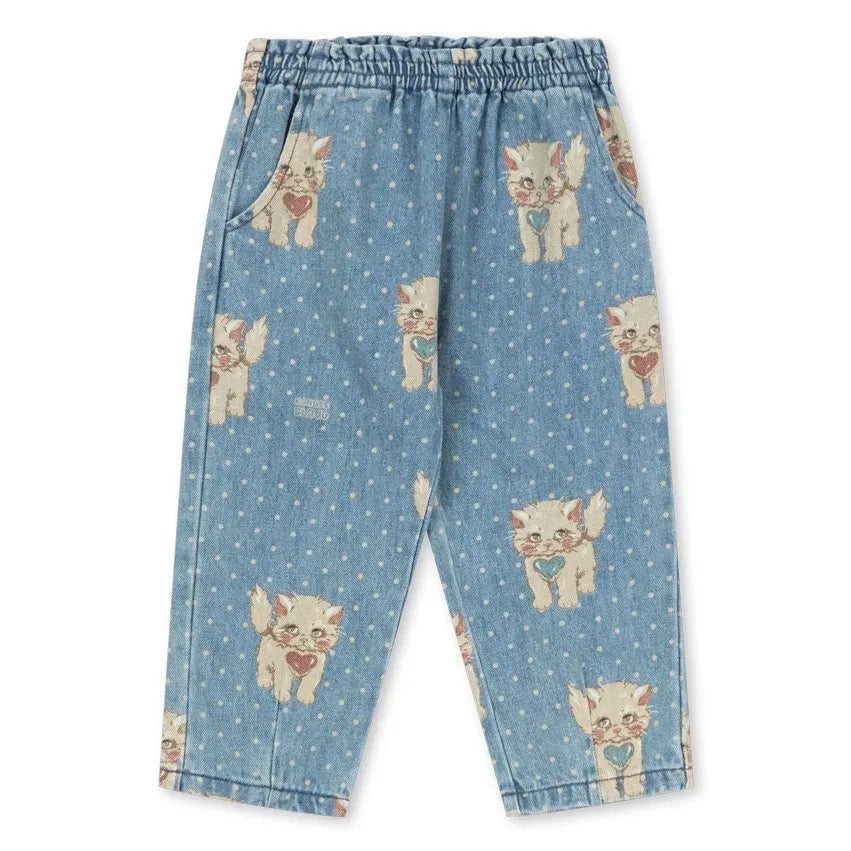 Konges Sløjd - Peto Vaquero Algodón Orgánico Gatos | Azul