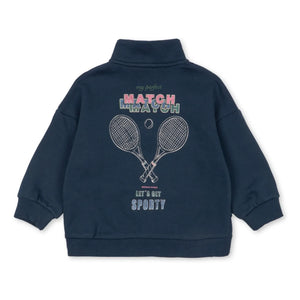 Konges Sløjd - Lou organik pamuklu fermuarlı sweatshirt | Koyu Mavi