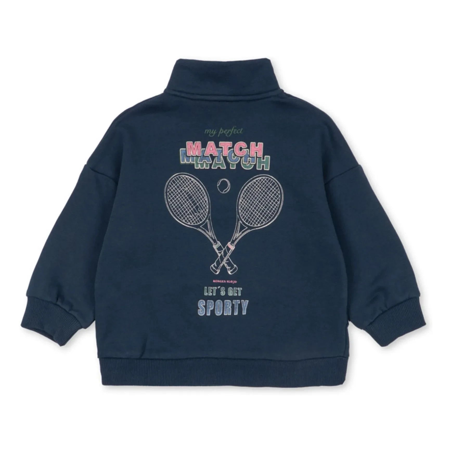Konges Sløjd - Lou organik pamuklu fermuarlı sweatshirt | Koyu Mavi
