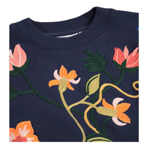 Molo - Marge Pullover mit Blumen aus Bio-Baumwolle | Marineblau