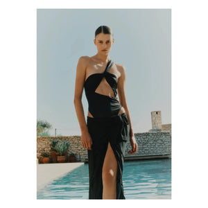 Vanessa Sposi - Crossed Veil Etek | Siyah