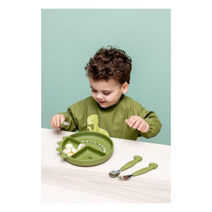Trixie - Mr. Dino Silikon-Besteckset - 3-teilig | Grün