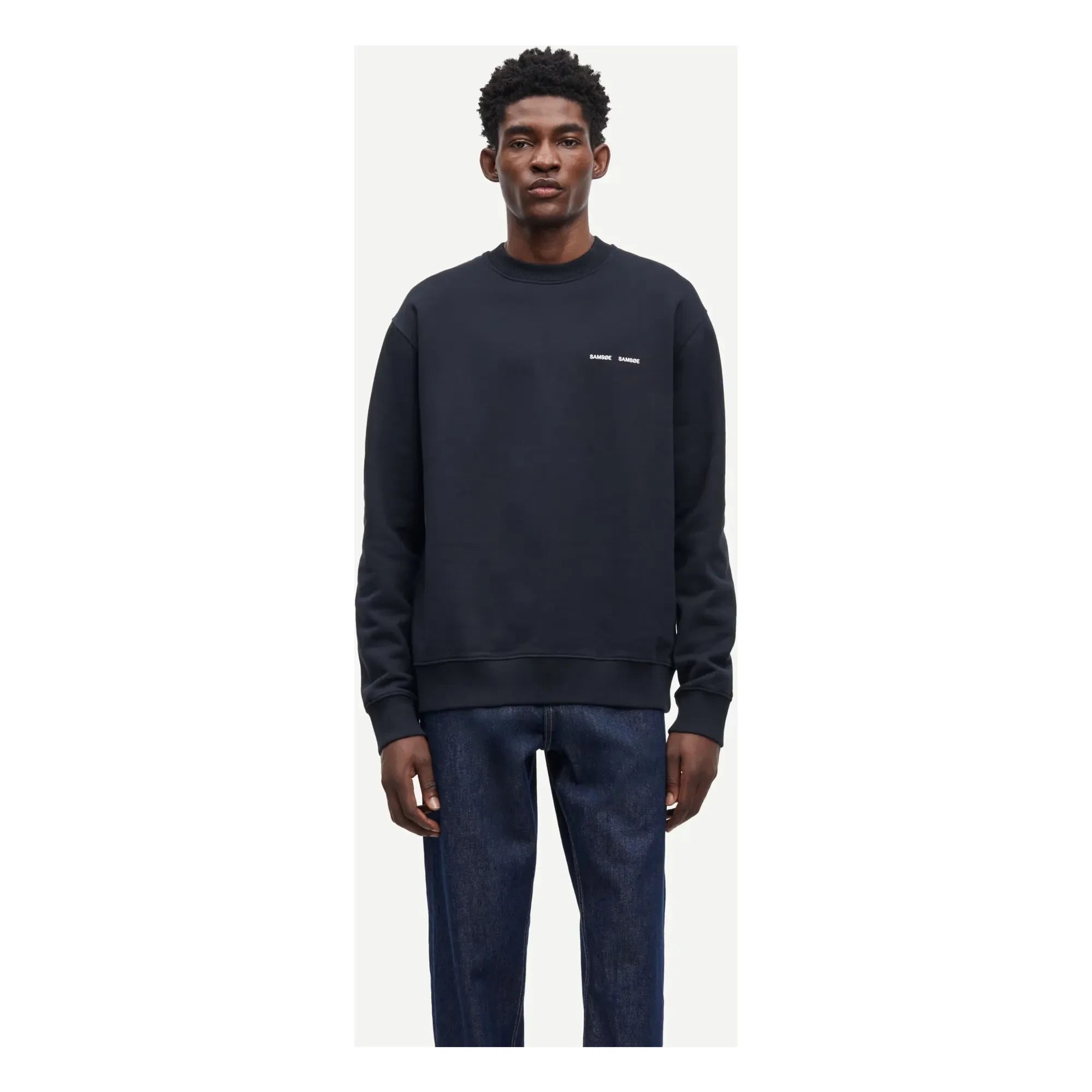 Samsoe Samsoe - Norsbro organik pamuk yuvarlak yaka sweatshirt | Koyu Mavi