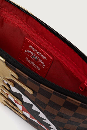 Sprayground - Brown Faux Leather Women's Shoulder Bag with Sharks in Paris 910B9344NSZ