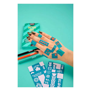 Omy - Rotuladores y plantillas para tatuajes temporales Power of Flowers | Verde