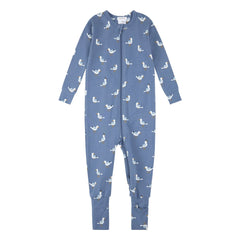 Petit Lem - Dönüştürülebilir Pijama Martılar Organik Pamuk ve Modal | Mavi